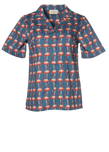 Flamingo print short sleeve shirt