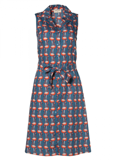 Flamingo print sleeveless shirt dr