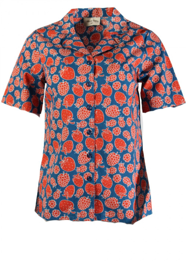 Strawberry print short sleeve shirt
