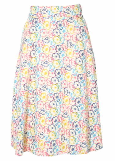 Aline floral outline printed skirt