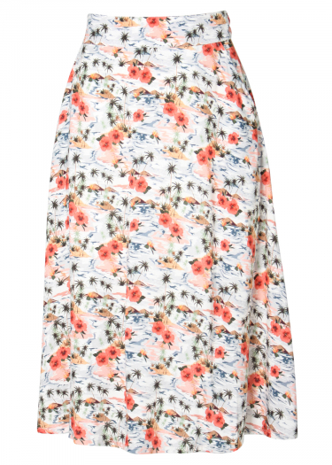 Aline palm tree printed skirt