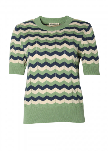 Chevron short sleeve knit