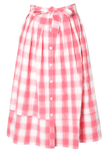 Full pleated skirt with belt