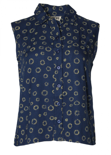 Geo circle sleeveless blouse