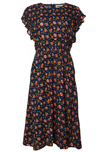 Geo Flutter Sleeve Dress