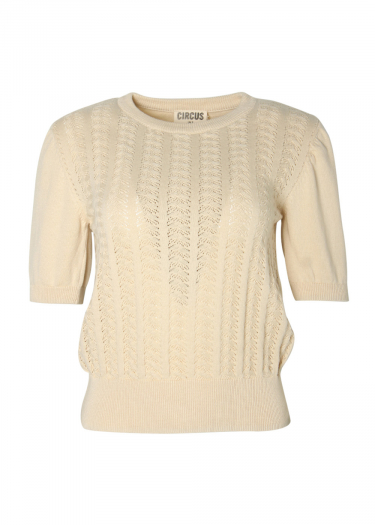 Jacquard short sleeve knit