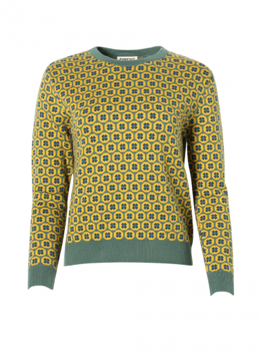 Retro pattern long sleeve knit