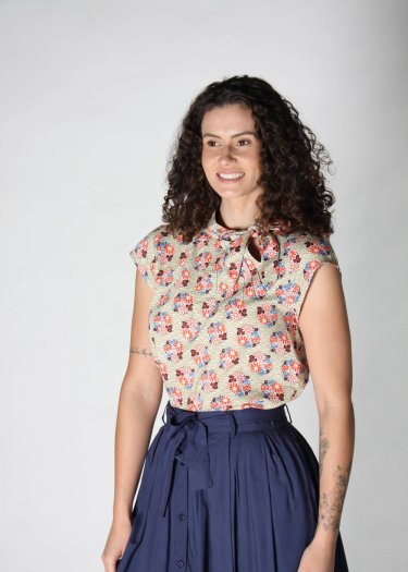 The Anna kimono print Blouse