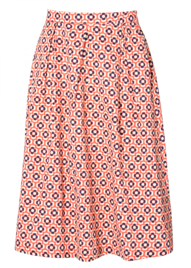 Windmill print pleated skirt