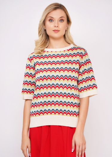 Wave jacquard ss knit